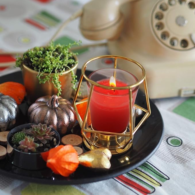 20 Packs Red Votive Candles with Clear Glass Holder, 1.8 Oz Unscented Soy Wax Candle for Home Decoration