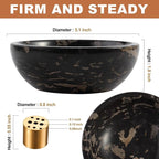 Koville Italian Natural Marble Incense Holder, Incense Holders for Sticks, Sturdy Incense Burner Ash Catcher, Ideal for Meditation, Relaxing, Easy to Clean(Nero Portoro)
