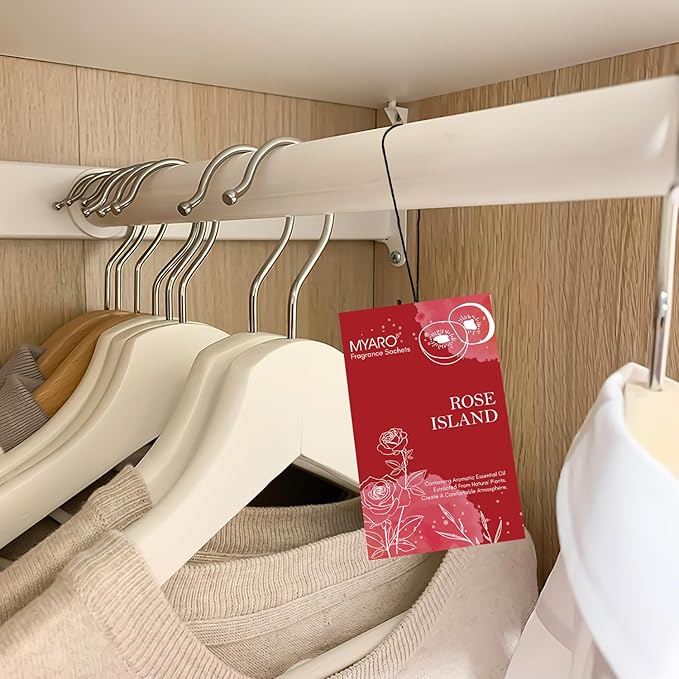 MYARO Scented Sachet for Drawers and Closets 12 Packs Rose Sachet Bags Fresh Scent Car Air Freshener for Home Fragrance Long Lasting Closet Freshener Odor Eliminator