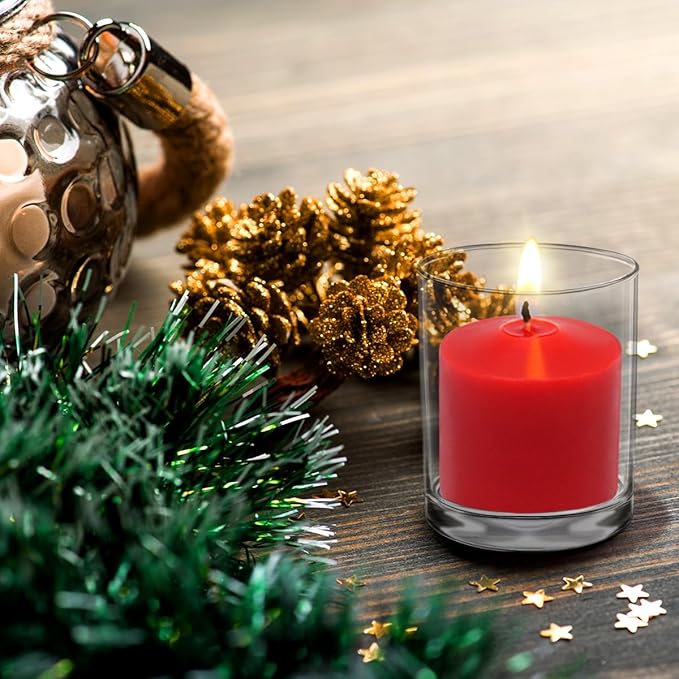 9-Pack 1.25-Inch Red Votive Candles, Unscented Small Tealight Candle for Home Decor and Special Occasions