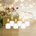 Mega Candles 12 pcs Unscented White Votive Candles, Hand Poured Wax Candle 10 Hours 1.38 Inch x 1.5 Inch, Home Décor, Wedding Receptions, Centerpieces, Occasions, Events, Meditations, Holders