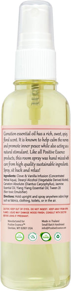Carnation Linen & Room Spray, Natural Aromatic Bathroom Spray Made with Pure Essential Oils, Refreshing Home Fragrance