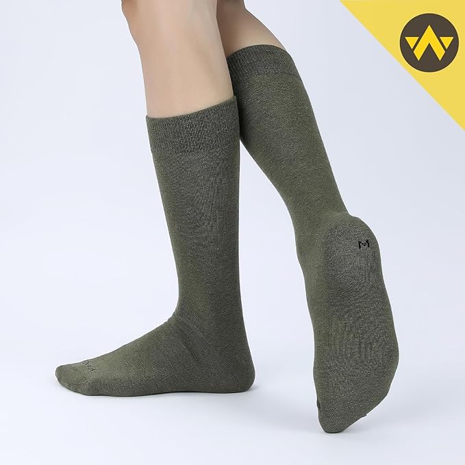 WANDER Men's Dress Socks Cotton Thin Classic Lightweight Socks 6/8 Pairs Solid & Patterned Soft Breathable Socks