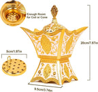 Bakhoor Incense Burner, Charcoal Incense Burner - for Yoga, Spa Aromatherapy, Office & Home Decor, Trophy Shape (Gold)