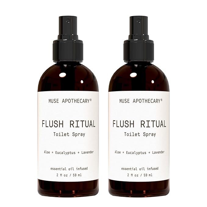 Muse Apothecary Flush Ritual - Aromatic & Refreshing Toilet Spray, Use Before You Go, 2 oz, Infused with Natural Essential Oils - Aloe + Eucalyptus + Lavender, 2 Pack