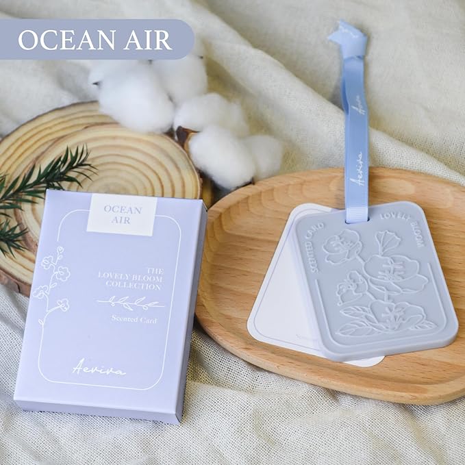 Car Air Freshener, 2 Pack Ocean Air Scented Sachets for Closet and Drawer, Long-Lasting Home Fragrance Sachets, Car Mirror Hanging Air Freshener & Accessories