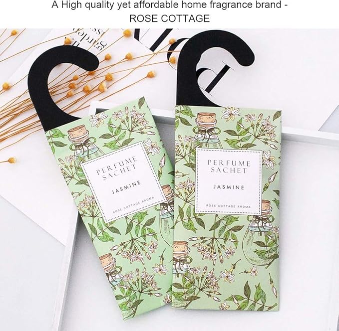 Large 12 Packs Jasmine Hanging Closet Deodorizer Air Freshener Long Lasting Scented Sachets Smell Goods for House