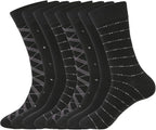 WANDER Men's Dress Socks Cotton Thin Classic Lightweight Socks 6/8 Pairs Solid & Patterned Soft Breathable Socks