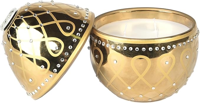 Easter Egg Candle| Egg-Shaped Scented Candle | Housewarming Decorative Gift | Soy Wax | 17.5 CM | Spice Rose - Oud - Sandalwood | Gift for Anniversary, Graduation,Christmas, Birthday, 3 Wicks