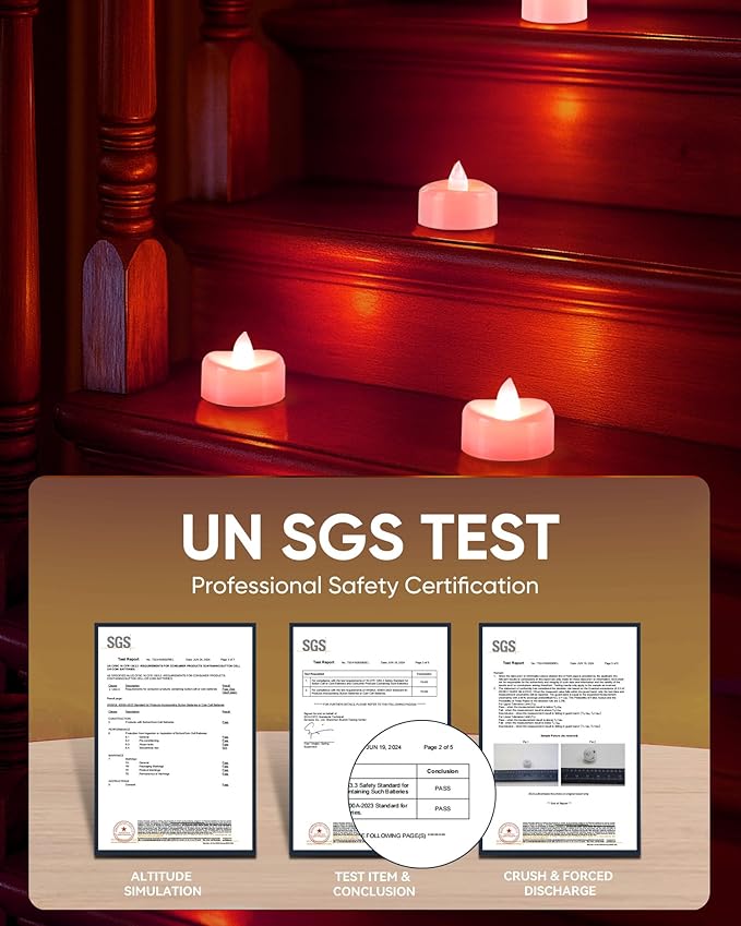 5plots Flameless Candles, 24Pcs Tea Lights Candles Battery Operated, Flameless Tealight Candles, Electric Tea Lights Votive Candles - Pink - 1.5" x 1.25"- No Flicker