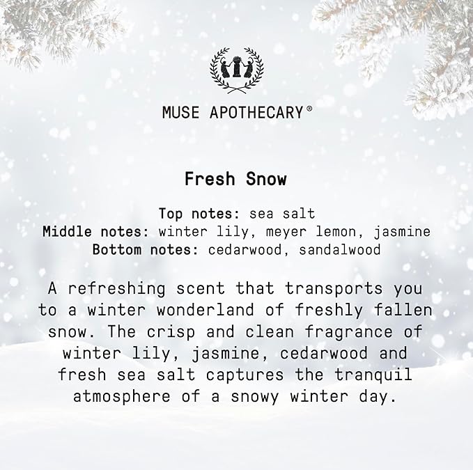 Muse Apothecary Flush Ritual - Aromatic & Refreshing Toilet Spray, Use Before You Go, 8 oz, Infused with Natural Essential Oils - Fresh Snow, 2 Pack