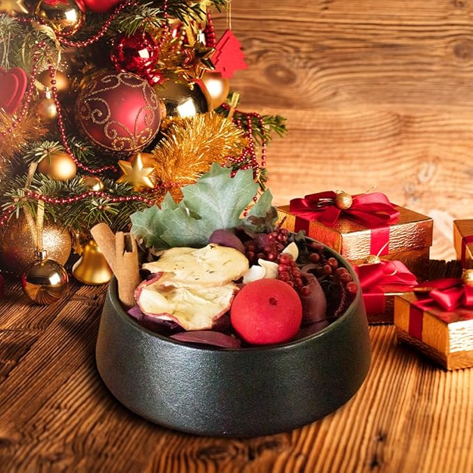 Qingbei Rina Christmas Potpourri Bags, Apple Scented Potpourri Bowl Filler, Red Decorative Dried Flowers, Home Fragrance Sachet, Winter Vase Fillers, Holiday Bathroom Decor (20oz)