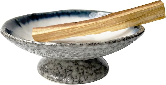 TOBOHU Ceramic Palo Santo Holder and Burner - Incense Stick Burning Bowl for Wood Sticks