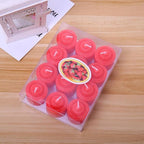Tea Candles Round Romantic Candle Tealight Small Sweet Wedding Party 12 Pack Home 2-2.5 Hours Burn Time Votive Parties Bulk Birthday Halloween Emergency Family Dinner Hotel Ktv Bar (Red)