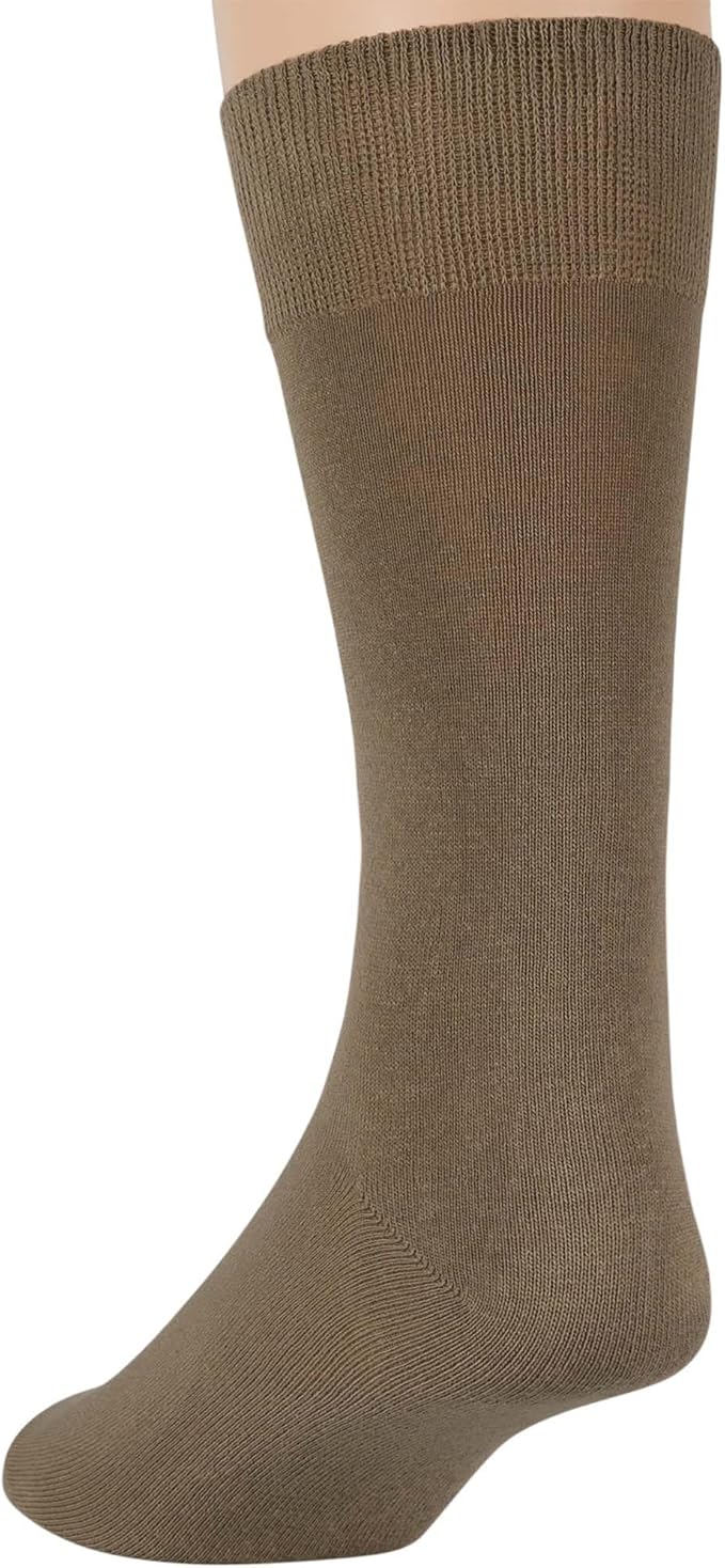 7BigStars Mens Dress Socks – 6 Pairs Crew, Soft Stay Up, Cotton Comfort for Business, Office, Big and Tall, Breathable