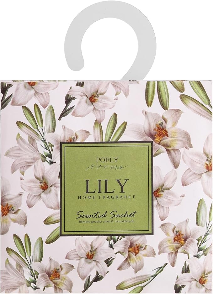 12 Packs Lily Scented Sachets – Long-Lasting Air Freshener & Closet Deodorizer for Drawers, Closets, Cars & Wardrobes