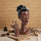 Elegant Head Incense Black Woman Burner, Modern Design, Stylish Incense Holder Black Women, Sophisticated Home Decor, Desk Accessory (New)