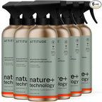 ATTITUDE Multi-Purpose Cleaner with Essential Oils, EWG Verified, Plant and Mineral-Based Ingredients, Vegan Household Products, Refillable Aluminum Bottle, Orange and Sage, 16 Fl Oz (Pack of 6)