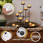 BEICHI 24 PCS Flameless TeaLights Candles with Timer, 6 Hour On and 18 Hour Off Cycle, Battery Operated LED Tea Lights Flickering Votive Candles Warm Yellow Light