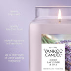 Yankee Candle, Dried Lavender & Oak Fall Scented Candle, 22oz Large Jar with up to 150 Hour Burn Time