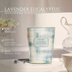 HomeLights 3-Wick Candles for Home Scented - 34oz Soy Wax Blend Candle Long-Lasting Fragrance, Scandinavian Minimalist Design Home Decor and Housewarming Gifts, Lavender Eucalyptus