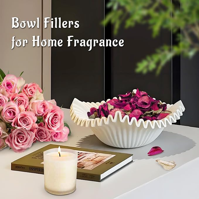 SCENTORINI Potpourri Bags, Potpourri Vase Filler, 10.44 oz Rose Scented Bowl Fillers for Home Decor, Dried Flower for Coastal Bathroom Beach Decor