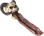 Pacific Giftware Demonic Ram Horned Skull Long Forked Tongue Stick Incense Burner Holder Gothic Halloween Decor