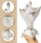 Bakhoor Incense Burner, 11Inches Charcoal Incense Burner - for Yoga, Spa Aromatherapy, Office & Home Decor, Trophy Shape (Silver)