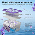 W&E Choice Moisture Absorbers with Lavender Scent, Portable Dehumidifier for Closet & Bathrooms, Kitchen, Humidity Absorber Odor Eliminator Absorber, 12Pack