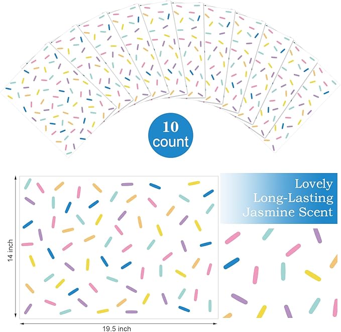 10 Sheets Drawer Liners for Dresser Scented Drawer Liners Non Adhesive Scented Paper for Fragrant Home Shelf Closet(Lavender,Confetti)