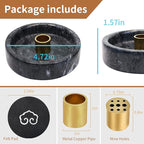 Natural Marble Palo Santo Holder,Incense Burner for Palo Santo Sticks, Handmade Stick Incense Holder Ideal for Smudging, Incense Burning, Decoration.Easily Grab All Incense Ash (Black)