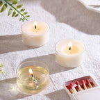 Scented Tea Lights Candles, Coconut Shoreline, 48 Pack – White Scented Tealight Candles – 100% Palm Wax, 6 Hour Burn Aromatherapy Tea Light Votive Candle for Spa Gift Sets, Relaxation, Bath