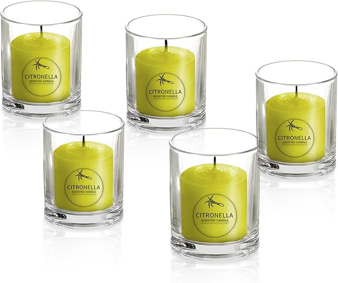 Candle Charisma Citronella Scented Votive Candles - 15 Hour Burn time - Set of 36 for Dinner, Wedding, Halloween and Holiday Decorations
