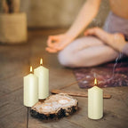 Set of 20 2-inch Wide x 4-inch Tall Ivory Pillar Candles - Perfect for Creative Accompaniment for Candlelight Dinner, Home Decoration, Party, Wedding.