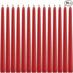 14 Pack Red Taper Candles - Taper Candles 12 Inch Dripless, Smokeless & Unscented - 10 Hours Long Burning - Hand Poured Tall Candlesticks - Ideal for Weddings, Dinner Parties, and Home Decor
