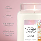 Yankee Candle Vanilla Cupcake Scented Candle, 22oz Large Jar with up to 150 Hour Burn Time, Giftable, Birthdays