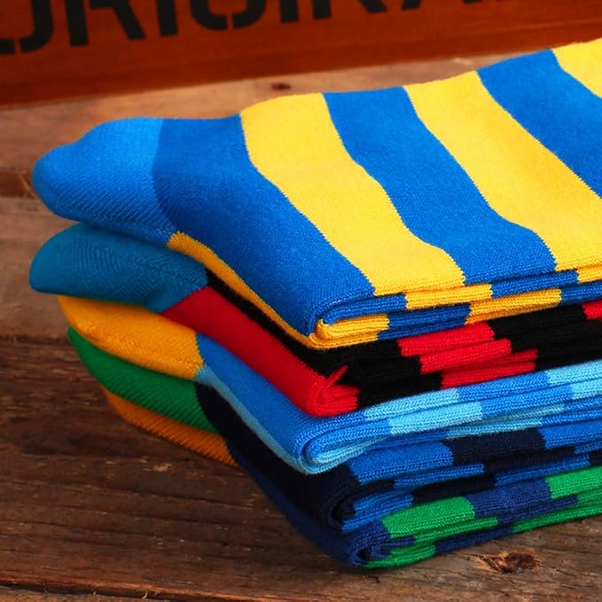 HHX YONLEE Dress Socks 5/6/10 Pairs Crew Argyle Colorful Cotton Novelty Casual Happy Fun