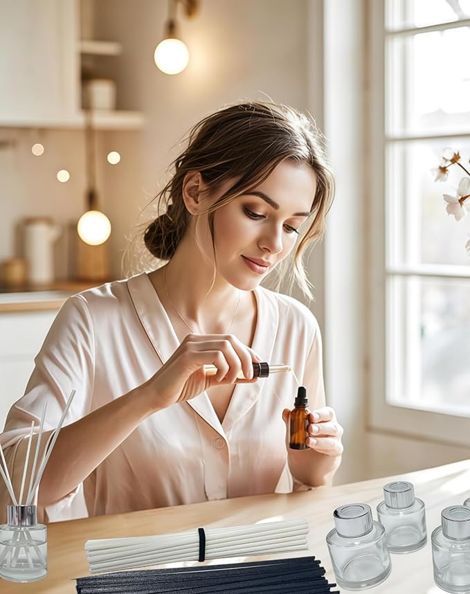 200 Pcs Black Reed Fiber Diffuser Sticks,Diameter 3.5mm, Length 190mm (7.48 inches), Suitable for Various Essential Oils and Perfume, Lasting, Stable and Diffusing Fragrance