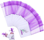 Lavender Sachet Bags Empty, 25 Pack Purple Gauze Ribbons Organza Gauze Favor Bags Sacks for Lavender, Spice(Light Purple)