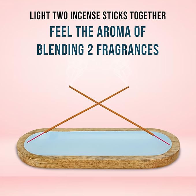 Raajsee Hand Painted Incense Holder,Wooden Incense Burner,Ash Catcher, Incense Tray 11x4x1.5 Inches, Best for Home Fragrance-Aesthetic Room Décor