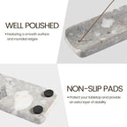 Koville Marble Incense Holder, Incense Holder for Sticks, Incense Sticks Holder Ash Catcher for Meditation Yoga SPA, Natural Stone Incense Burner, Home Table Decor (Grey)