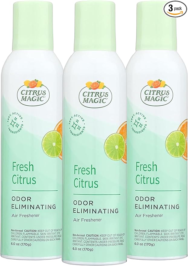 Citrus Magic Odor Eliminating Air Freshener Spray, Fresh Citrus, 3-Ounce, Pack of 3