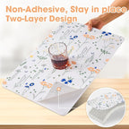 Drawer and Shelf Liner, Non-Slip Kitchen Cabinet Liners Non-Adhesive Thick Strong Grip Waterproof Washable Mats Protect Dresser ShelvesCabinets, Flower, 12 in X 20 FT