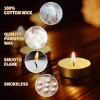 UNBREAKABLE - Tea Light Candles 200 Pack – Unscented Long Lasting 3 Hour Burn – White Smokeless Tealights for Decoration, Holiday, Party, Wedding, Home Use