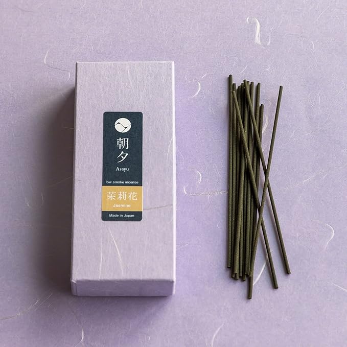 Asayu Japan Incense Sticks with Low Smoke for Morning or Evening Meditation, Relax or Yoga, Made in Japan 40gr - Jasmine