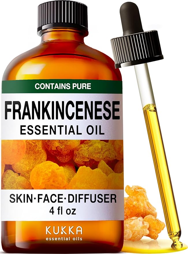 KUKKA Frankincense Essential Oils - 4 Fl Oz - for Hair, Skin, Diffuser, Aromatherapy & DIY Soap Making Scent