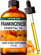 KUKKA Frankincense Essential Oils - 4 Fl Oz - for Hair, Skin, Diffuser, Aromatherapy & DIY Soap Making Scent