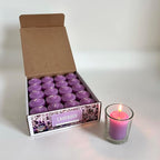 Scented Votive Candles - 15 Hour Burn Time - Candles for All Decorations - for Wedding, Birthday, Holiday & Home Decoration - Made in The USA, Box of 20, Lavender