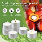 Unscented Tea Lights Candles 240 Pack, 6 Hours Long Burning,White Tea Candles Bulk, Bright Burn with Palm Wax,Smokeless Tealight Candles for Wedding,Centerpiece,Christmas Lights,Home Decorative
