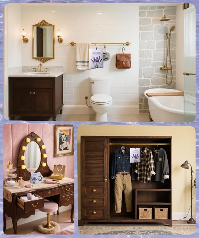 Vanilla Scented Sachet Bags - 12 Pack Home & Car Freshener, Odor Eliminator for Closets, Rooms, Drawers, Wardrobes, Toilets, Long - Lasting 360 - Day Fragrance